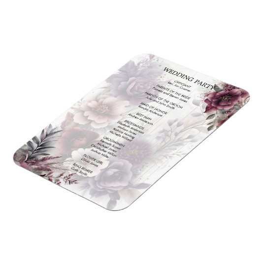 Hochzeitsfeierprogramm Magnet (Linke Seite)