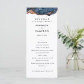 Hochzeitsfeierprogramm mit blauer Hand Programm (Stehend Vorderseite)