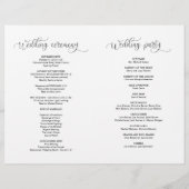Hochzeitsfeierprogramm Modernes handgeschriebenes  (Rückseite)