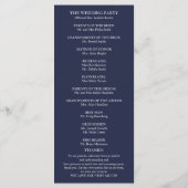 Hochzeitsfeierprogramm "Navy Blue Elegant" Programm (Rückseite)