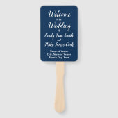 Hochzeitsfeierprogramm Navy und White Rustic Fächer (Vorderseite)