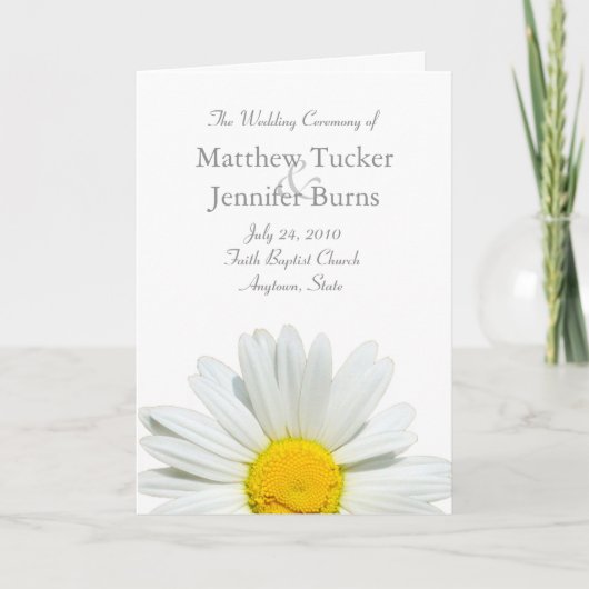 Hochzeitsfeierprogramm und Bestellung der Servicek Programm (Vorderseite)