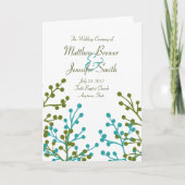 Hochzeitsfeierprogramm und Bestellung der Servicek Programm (Vorderseite)