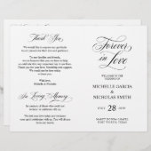 Hochzeitsfeierprogramme, klassische Elegance Black (Vorne/Hinten)