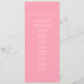 Hochzeitsfeierprogramme Rosa Florals Programm (Rückseite)