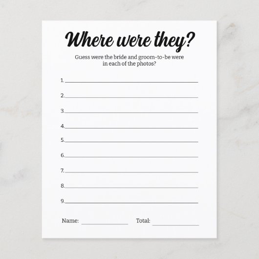 Hochzeitsfeierspiel, wo sie Foto erraten Flyer (Vorne)