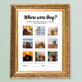 Hochzeitsfeierspiel, wo sie Foto erraten Poster