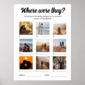 Hochzeitsfeierspiel, wo sie Foto erraten Poster (Vorne)