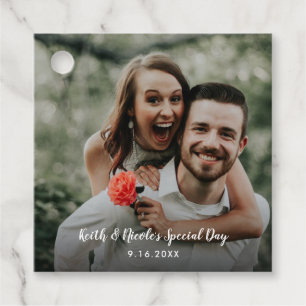 Hochzeitsfeiertag für neugeborenes Foto Geschenkanhänger