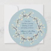 Hochzeitsfeiertag - Kranz auf weicher Aqua-Textur Einladung (Vorderseite)