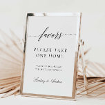 Hochzeitsfeiertag liebt Empfang-Plakat signieren Poster<br><div class="desc">Unser Gastgeschenk-Event-Schild ist perfekt, um einen Rahmen zu ergänzen, um auf einem Tisch bei Ihrer Hochzeit oder Dusche zu zeigen, lassend Ihre Gäste wissen, dass sie einen Gefallen Zuhause nehmen können, während sie verlassen. Dieser Artikel ist Teil unserer Gwen Hochzeitseinladung Suite G400, besuchen Sie bitte unseren Shop, um die Sammlung...</div>