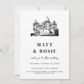 Hochzeitsfeiertag mit Stadtskizze DIGITAL DOWNLOAD Einladung (Vorderseite)