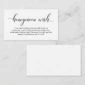 Hochzeitsfeiertag wünscht, moderne, elegante Schri Begleitkarte (Vorne/Hinten)