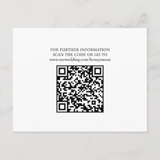 Hochzeitsfeiertagsspenden QR-Code Begleitkarte (Rückseite)