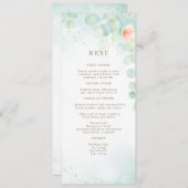 Hochzeitsfeige Eukalyptus Monogram Menükarte (Vorne/Hinten)