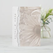 Hochzeitsfeige in Sepia mit abgerissenem Papier Einladung (Stehend Vorderseite)