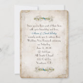 Hochzeitsfeige in Sepia mit abgerissenem Papier Einladung (Rückseite)