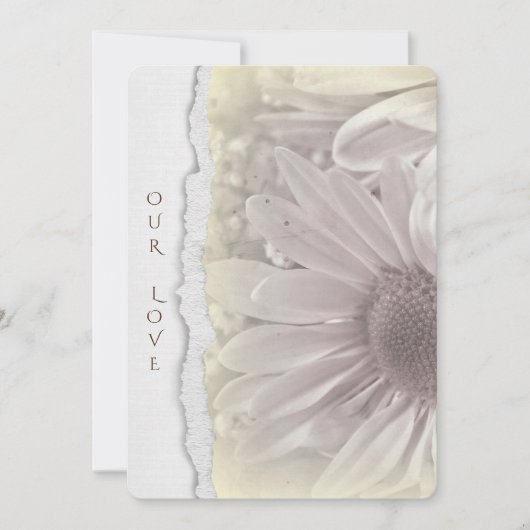 Hochzeitsfeige in weichem Gelb mit zerrissenem Pap Einladung (Vorderseite)