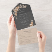 Hochzeitsfeige mit grauem uAwg All In One Einladung (Abreißen)