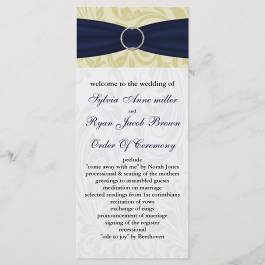 Hochzeitsfeige mit Marineblau-IMITAT Programm (Vorderseite)