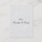 Hochzeitsfeige mit Marineblau-IMITAT Visitenkarte (Rückseite)