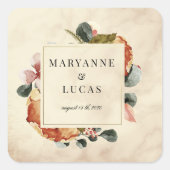 Hochzeitsfeige Quadratischer Aufkleber (Vorderseite)