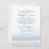 Hochzeitsfellpapier an der Meeresküste Einladung (Vorderseite)