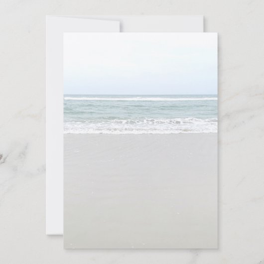 Hochzeitsfellpapier an der Meeresküste Einladung (Rückseite)