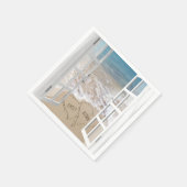 Hochzeitsfenster am Strand mit Herz Serviette (Ecke)