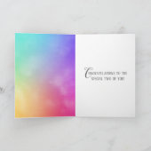 Hochzeitsferd und Ringe auf Regenbogen Karte (Innenseite)