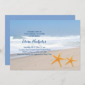 Hochzeitsfest am Meeresufer Brautparty Einladung (Vorne/Hinten)