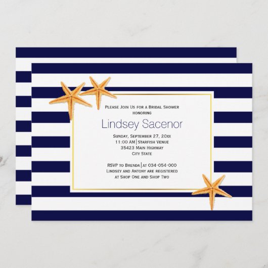 Hochzeitsfest am Strand Brautparty Einladung (Vorne/Hinten)