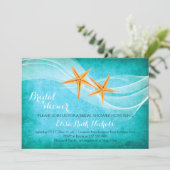 Hochzeitsfest am Strand Brautparty Einladung (Stehend Vorderseite)