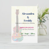 Hochzeitsfest Fields Musik Moderne Hochzeit Einladung (Stehend Vorderseite)