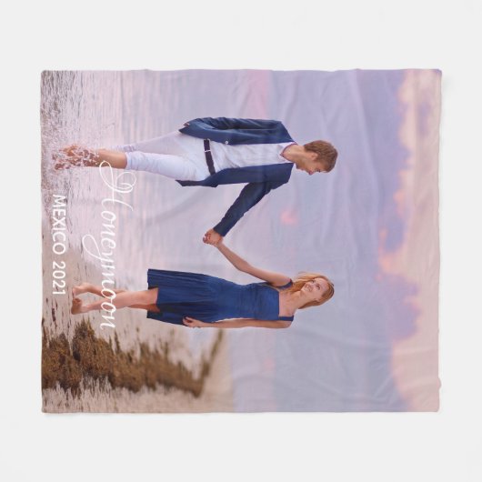 Hochzeitsfest-Foto Fleecedecke (Vorderseite (Horizontal))