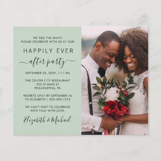 Hochzeitsfest Foto glücklich immer nach der Einlad (Vorderseite)