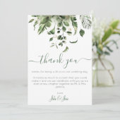 Hochzeitsfest Foto, Pflanze Grünhaus Blätter Hochz Dankeskarte (Stehend Vorderseite)