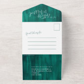 Hochzeitsfest Foto smaragdgrün uAwg All In One Einladung (Außenbereich)