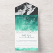 Hochzeitsfest Foto smaragdgrün uAwg All In One Einladung (Innen Boden)