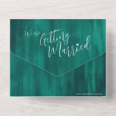 Hochzeitsfest Foto smaragdgrün uAwg All In One Einladung (Rückseite)