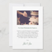 Hochzeitsfest, Hochzeitsfeier, grüne Blätter Dankeskarte (Rückseite)