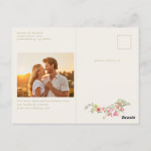 Hochzeitsfest im blühenden Foto Postkarte (Rückseite)