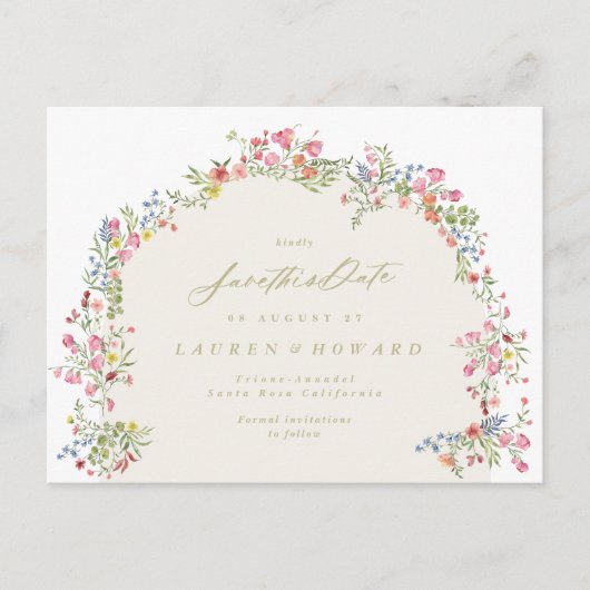 Hochzeitsfest im blühenden Foto Postkarte (Vorderseite)