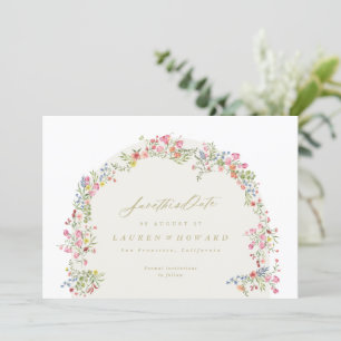 Hochzeitsfest im blühenden Foto Save The Date