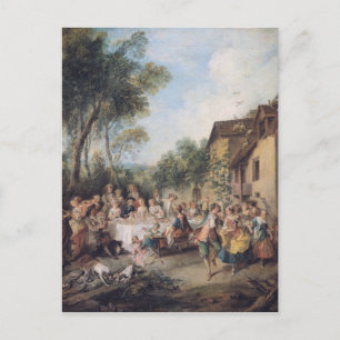 Hochzeitsfest im Dorf Postkarte