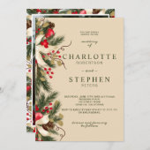 Hochzeitsfest im Weihnachtsschnee Foto Einladung (Vorne/Hinten)