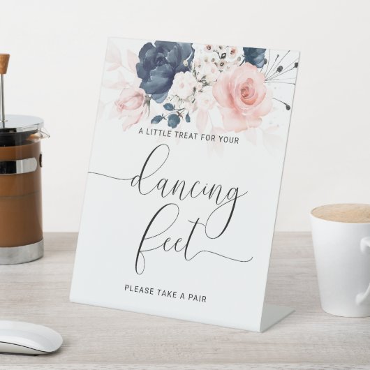 Hochzeitsfest in Blau und Rosa Sockelschild (In SItu)