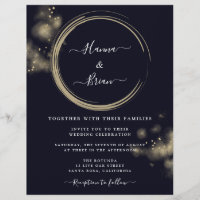 Hochzeitsfest in Navy Blue und Gold Flyer