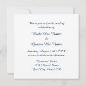 Hochzeitsfest mit blauem nautischen Anker und weiß Einladung (Rückseite)