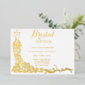 Hochzeitsfest mit Gold Foil Dress - Brautparty Folieneinladung (Stehend vorne)